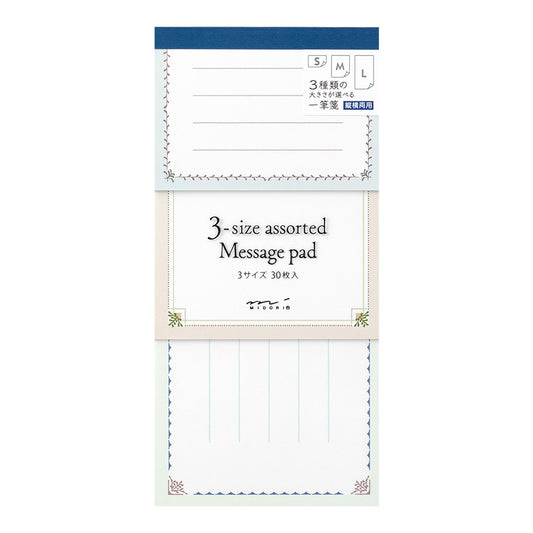 3-size Assorted Message Pad Decoration lines