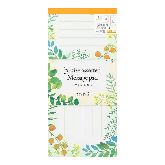 3-size Assorted Message Pad Botanical
