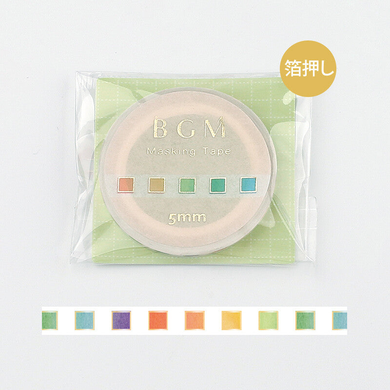 BGM Slim Washi Tape- Colourful Checks