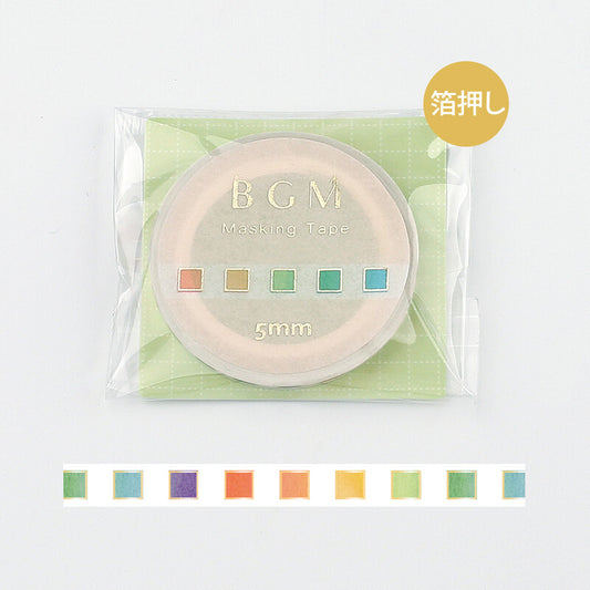 BGM Slim Washi Tape- Colourful Checks