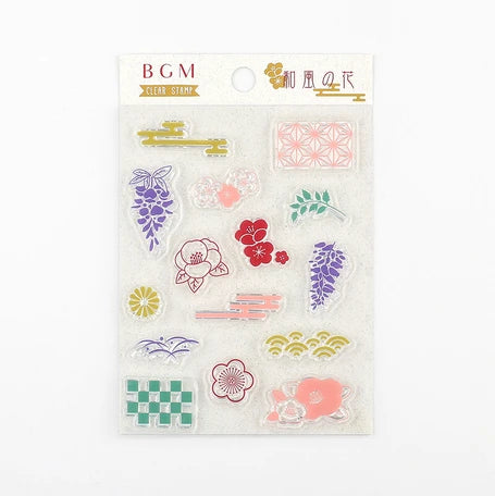 BGM Clear Stamp - Retro Japanese Flower