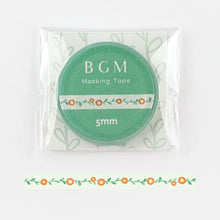 Load image into Gallery viewer, BGM Orange Flower Slim Washi Tape
