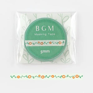 BGM Orange Flower Slim Washi Tape