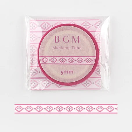 BGM Pink Ribbon Slim Washi Tape