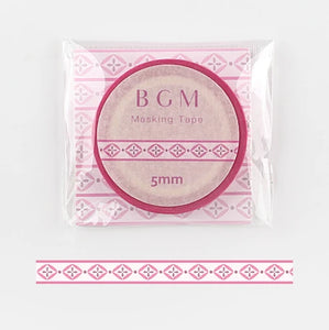 BGM Pink Ribbon Slim Washi Tape