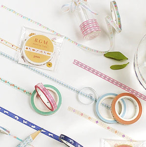 BGM Garden Blue Ribbon Slim Washi Tape