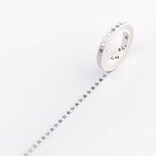 Load image into Gallery viewer, BGM Slim Washi Tape- Silver Star
