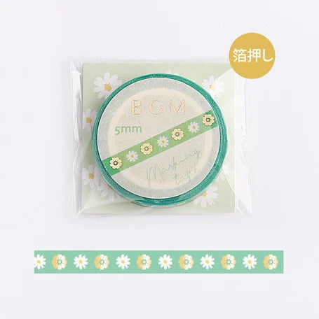 BGM Slim Washi Tape- Daisies