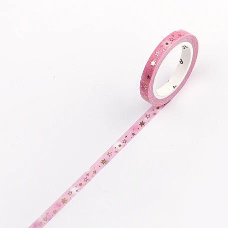 BGM Slim Washi Tape- Pink Stardust
