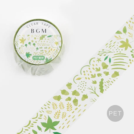 BGM Clear Tape- Green Leaf