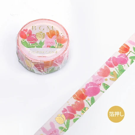 BGM Washi Tape-  Crayon Land Tulip