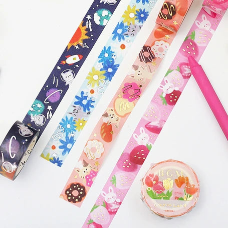 BGM Washi Tape-  Crayon Land Cosmos