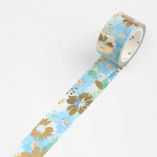 BGM Washi Tape-  Flower Melody American Blue