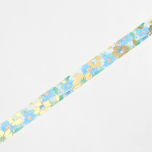 BGM Washi Tape-  Flower Melody American Blue