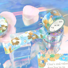 Load image into Gallery viewer, BGM Washi Tape-  Flower Melody American Blue
