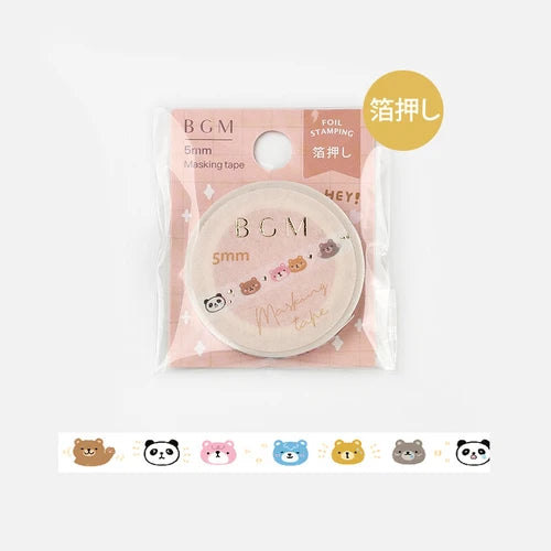 BGM Slim Washi Tape- Series of Bears