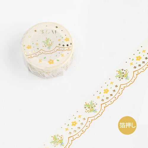 BGM Washi Tape- Lace Yellow Flower