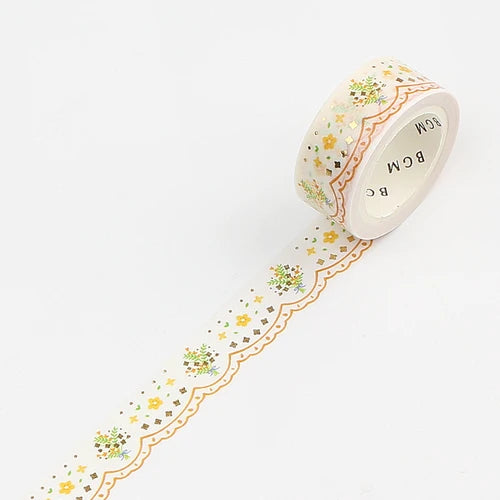 BGM Washi Tape- Lace Yellow Flower