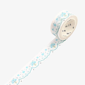 BGM Washi Tape- Lace Blue Flower