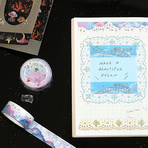 BGM Washi Tape- Lace Blue Flower