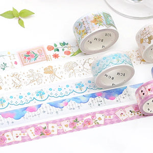 BGM Washi Tape- Lace Blue Flower