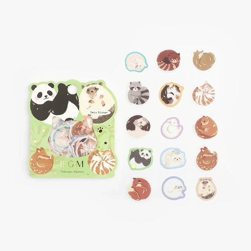 BGM Foil Stamping Stickers- Circle Animals