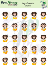 Load image into Gallery viewer, Angry Brunette Sticker Sheet
