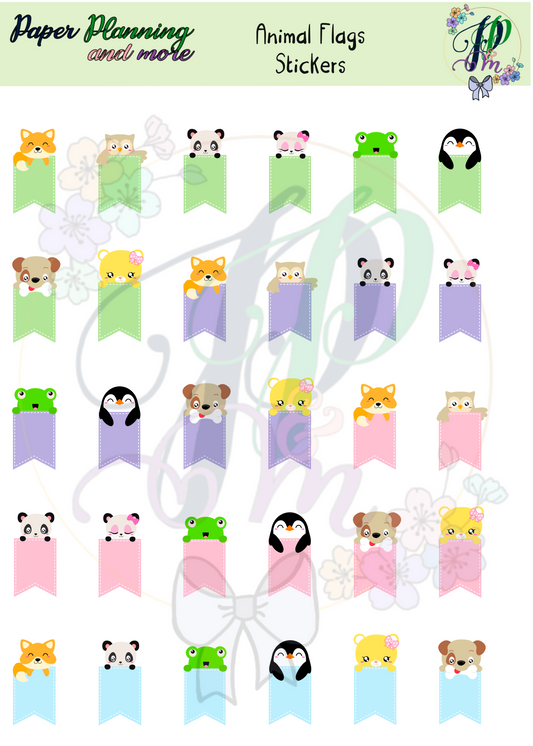 Animal Flags Sticker Sheet