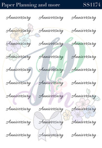Anniversary Handwritten Sticker Sheet