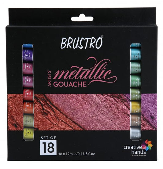 Brustro Artists’ Metallic Gouache Set of 18x12ml