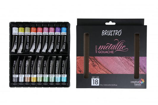 Brustro Artists’ Metallic Gouache Set of 18x12ml