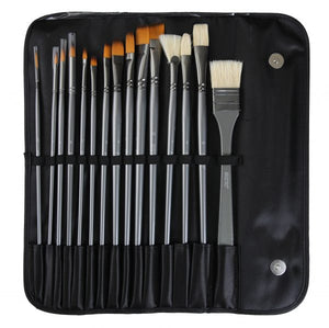 Brustro Artists Mixed Hair Brush Set with PU Bag (Pack of 15)