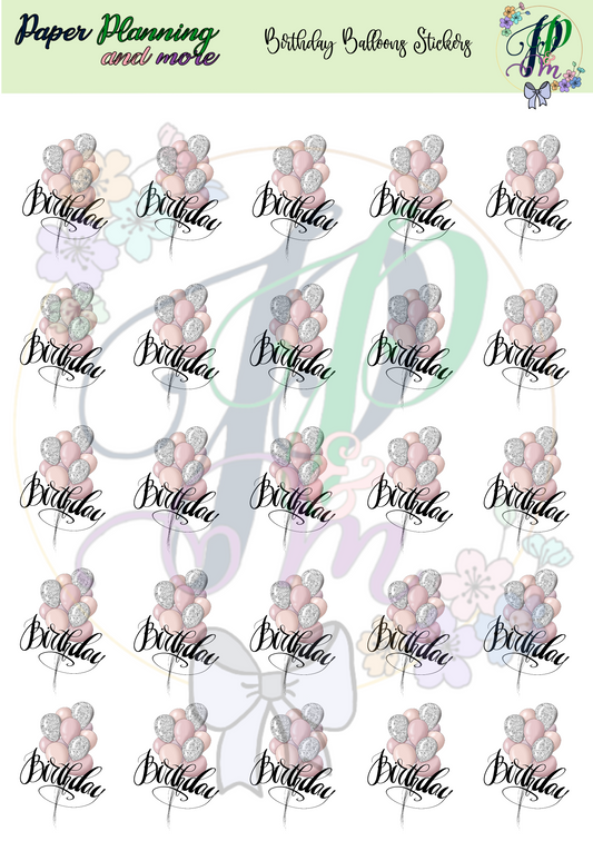 Birthday Balloons Sticker Sheet