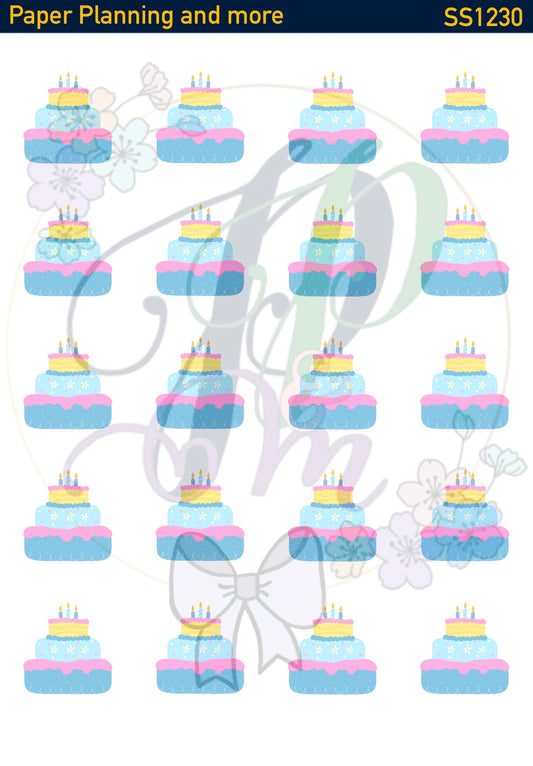 Birthday Cake Sticker Sheet