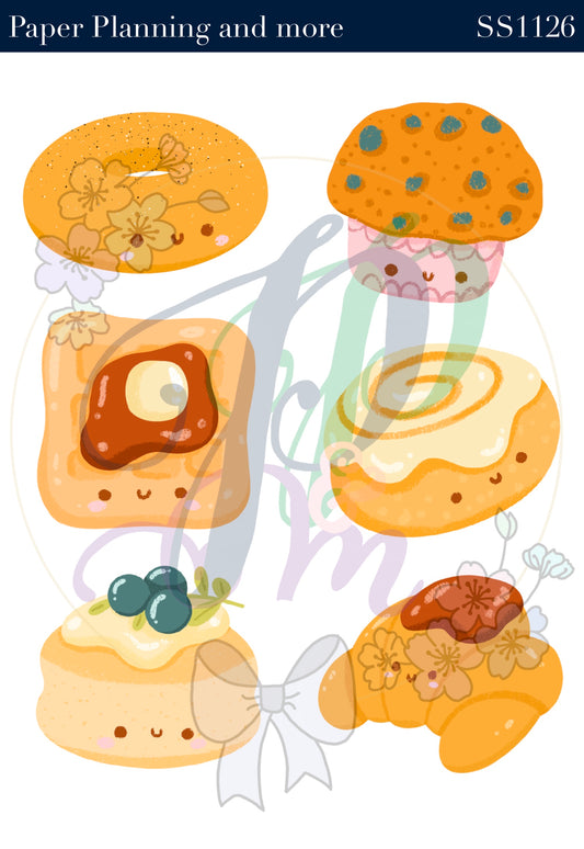 Kawaii Breakfast Sticker Sheet