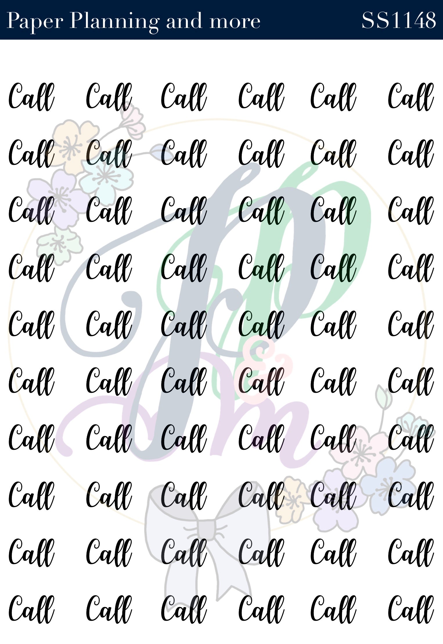 Call Handwritten Sticker Sheet – Paper planning and more