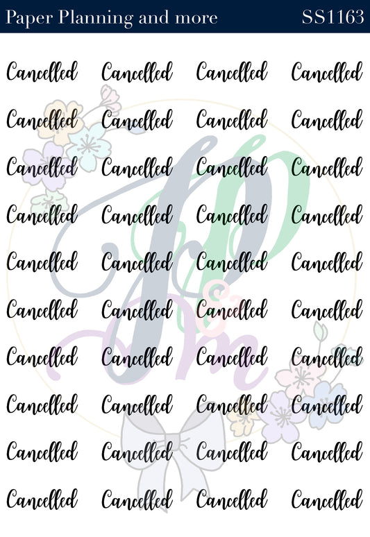 Cancelled Handwritten Sticker Sheet