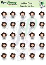 Load image into Gallery viewer, Coffee Break Brunette Sticker Sheet
