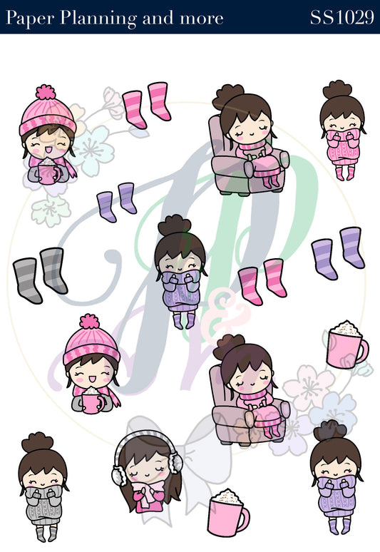 Cozy Winter Mornings Sticker Sheet