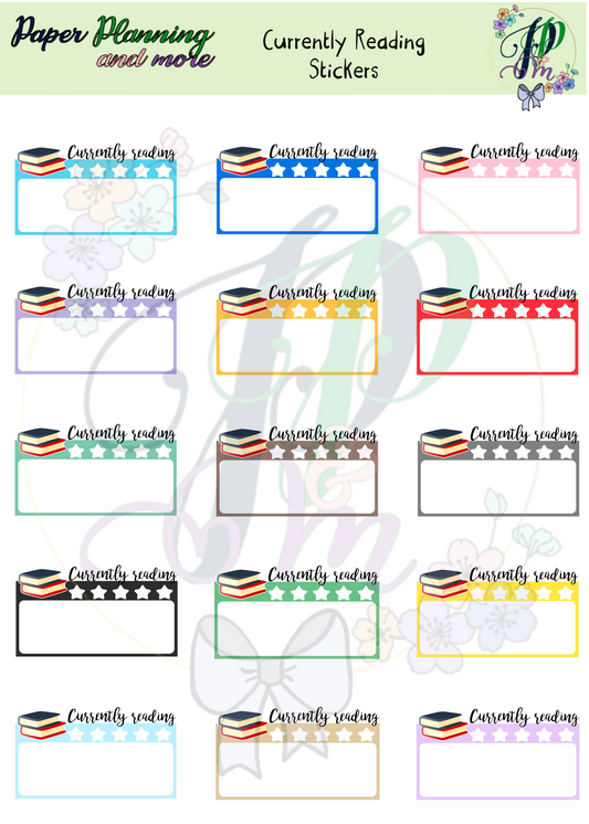 Currently Reading Sticker Sheet