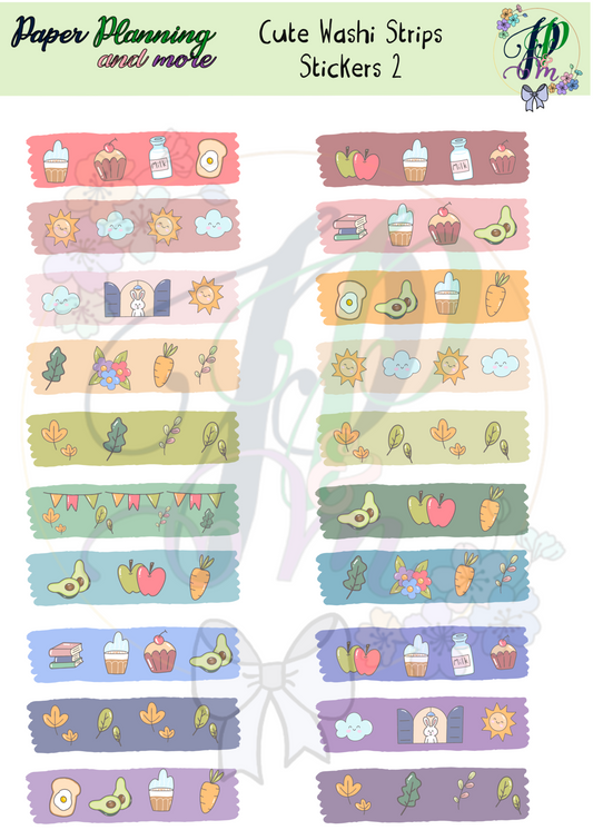 Cute Washi Strips 2 Sticker Sheet