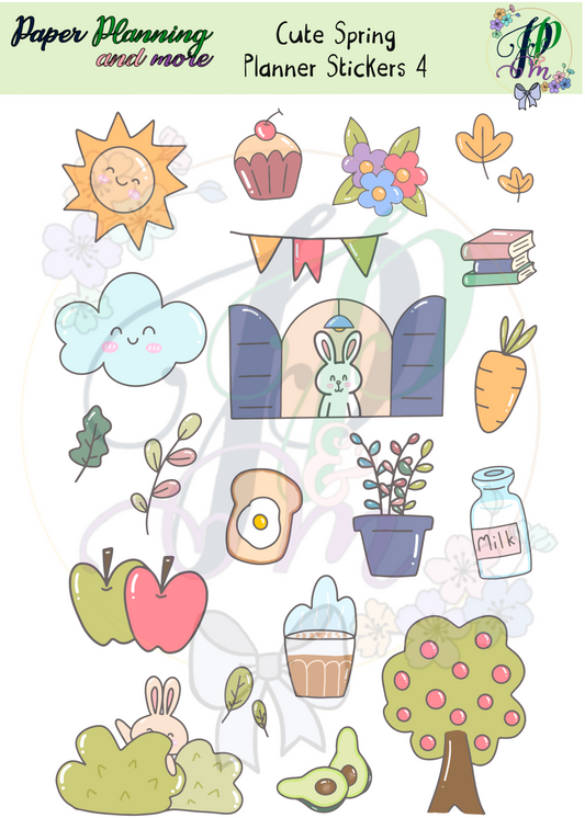 Cute Spring Planner 4 Sticker Sheet