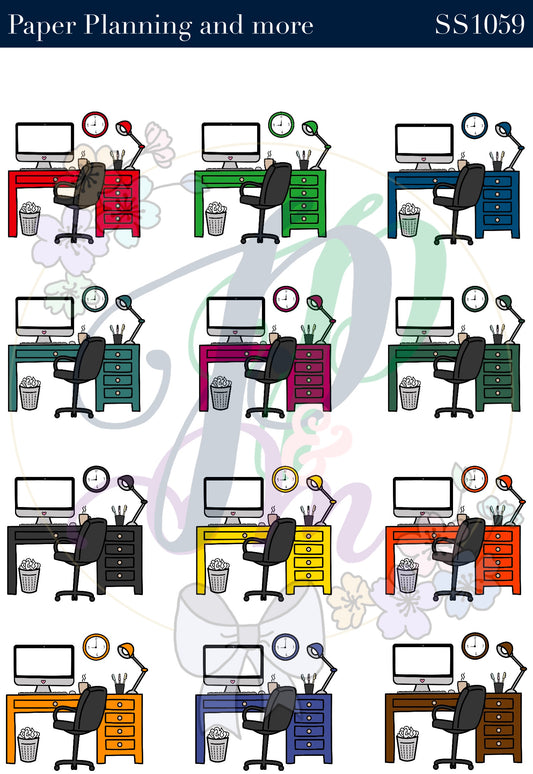 Desks- Bright Sticker Sheet