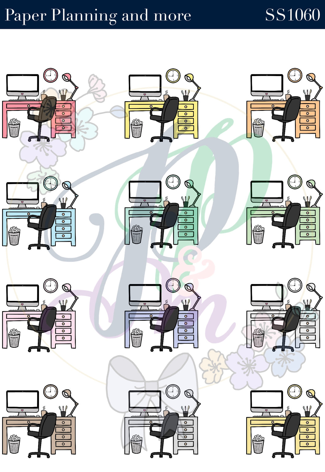 Desks- Pastel Sticker Sheet