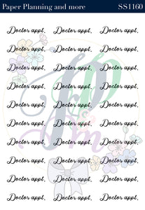 Doctor Appt. Handwritten Sticker Sheet