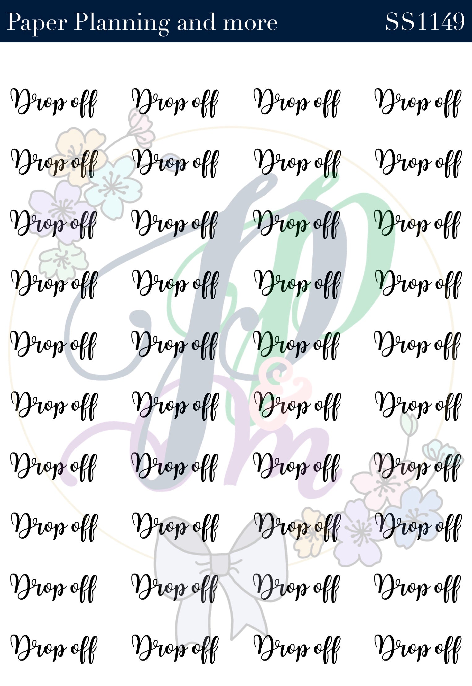 Drop Off Handwritten Sticker Sheet – Paper planning and more