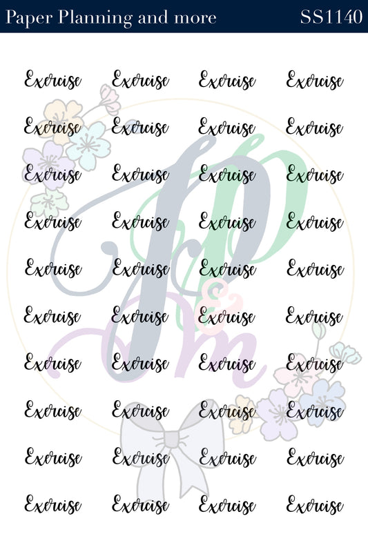 Exercise Handwritten Sticker Sheet