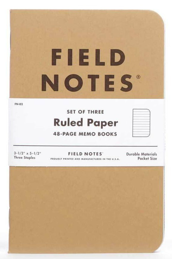 Field Notes: 3-PACK ORIGINAL KRAFT NOTEBOOK (RULED)