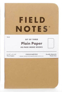 Field Notes: 3-PACK ORIGINAL KRAFT NOTEBOOK (PLAIN)