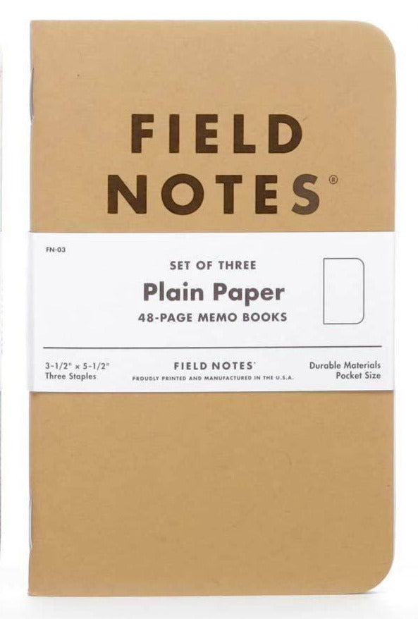 Field Notes: 3-PACK ORIGINAL KRAFT NOTEBOOK (PLAIN)